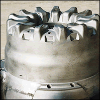 Before: low-pressure casting die of automotive aluminum wheel, uncoated